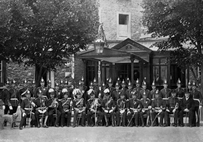 Framed Print : The Duke of Saxe-Coburg and Gotha and the officers of the Plymouth Division, 1896 Framed Print : The Duke of Saxe-Coburg and Gotha and the officers of the Plymouth Division, 1896