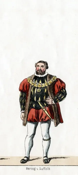 Framed Print : Duke of Suffolk, costume design for Shakespeares play, Henry VIII, 19th century Framed Print : Duke of Suffolk, costume design for Shakespeares play, Henry VIII, 19th century
