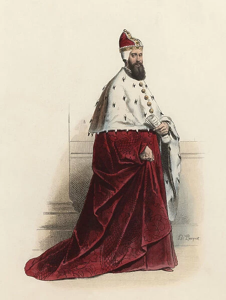Duke of Venice, in the modern age, color engraving 1870