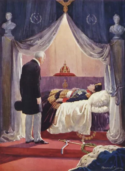 Framed Print : The Duke of Wellington Visiting the Effigy of Napoleon, 1925. Creator: Howard Davie Framed Print : The Duke of Wellington Visiting the Effigy of Napoleon, 1925. Creator: Howard Davie