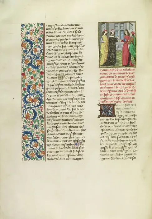 Framed Print : Duke William of Gelders and Richard II, c1390s; Chroniques (Book Three), about 1480-1483. Creator: Master of the Copenhagen Caesar Framed Print : Duke William of Gelders and Richard II, c1390s; Chroniques (Book Three), about 1480-1483. Creator: Master of the Copenhagen Caesar