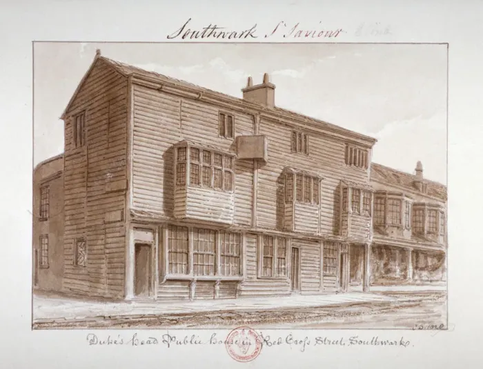 Framed Print : Dukes Head Public House in Red Cross Street, Southwark, London, 1828. Artist Framed Print : Dukes Head Public House in Red Cross Street, Southwark, London, 1828. Artist