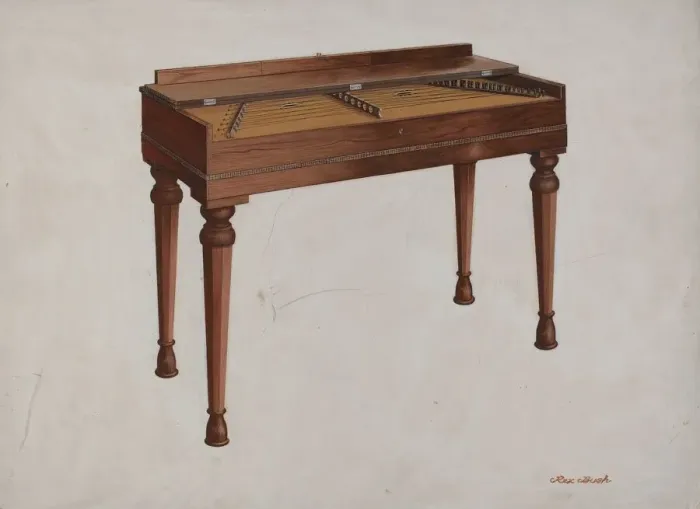 Framed Print : Dulcimer, c. 1937. Creator: Rex F Bush Framed Print : Dulcimer, c. 1937. Creator: Rex F Bush