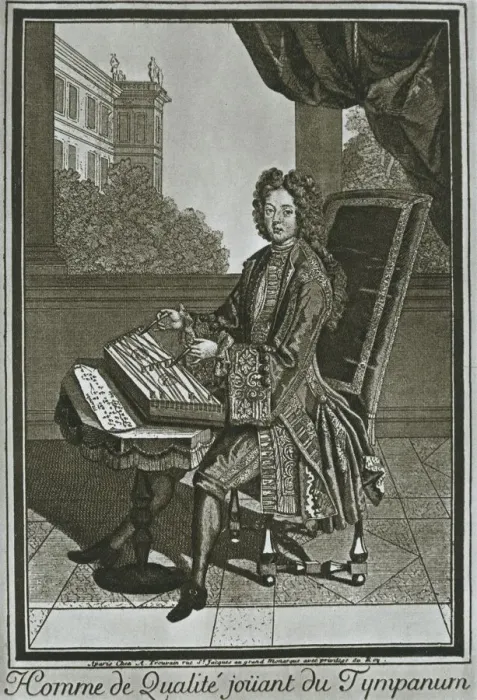 Framed Print : Dulcimer (tympanum), French engraving of the seventeenth century, 1948