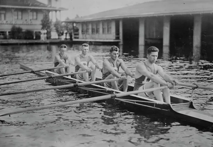 Framed Print : Duluth Boat Club Senior Quad, between c1915 and c1920. Creator: Bain News Service Framed Print : Duluth Boat Club Senior Quad, between c1915 and c1920. Creator: Bain News Service
