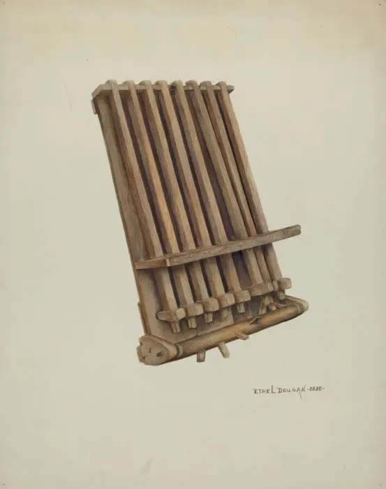 Framed Print : Dumbbell of Crotullum, 1938. Creator: Ethel Dougan Framed Print : Dumbbell of Crotullum, 1938. Creator: Ethel Dougan