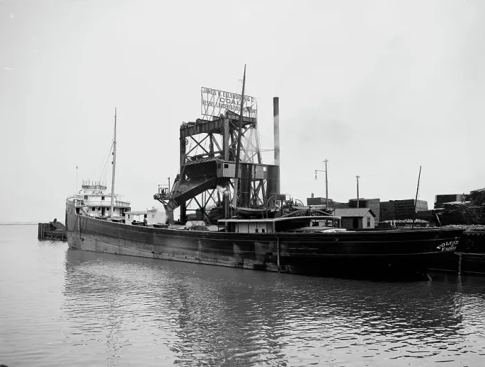 Framed Print : Dumping a car, Ellsworth coal chutes, Cleveland, Ohio, c1901. Creator: Unknown Framed Print : Dumping a car, Ellsworth coal chutes, Cleveland, Ohio, c1901. Creator: Unknown