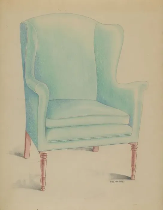 Framed Print : Duncan Phyfe Chair, c. 1936. Creator: Walter W. Jennings Framed Print : Duncan Phyfe Chair, c. 1936. Creator: Walter W. Jennings