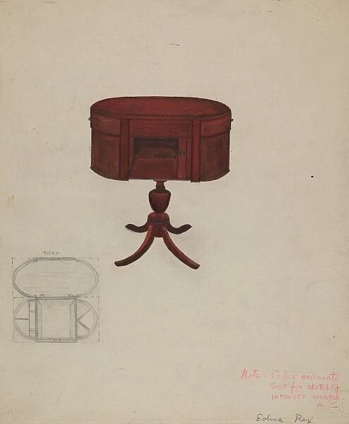 Duncan Phyfe Sewing Cabinet, c. 1940. Creator: Edna C. Rex