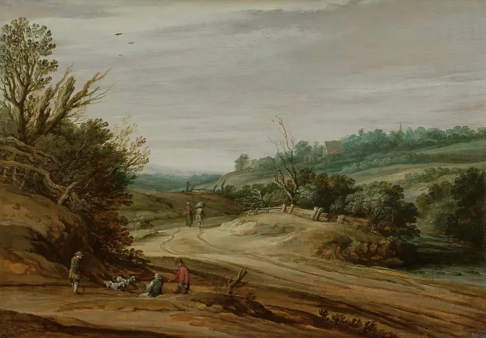 Framed Print : Dune Landscape with a Country Road, c1625-1635. Creator: Pieter Dircksz Santvoort Framed Print : Dune Landscape with a Country Road, c1625-1635. Creator: Pieter Dircksz Santvoort