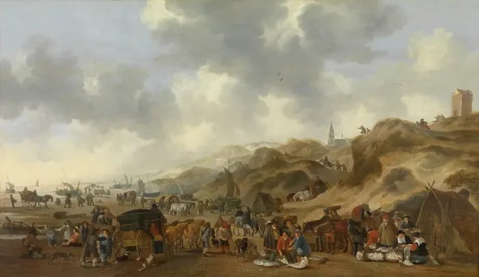 Framed Print : The Dunes at Scheveningen, 1653. Creator: Hendrick de Meijer Framed Print : The Dunes at Scheveningen, 1653. Creator: Hendrick de Meijer