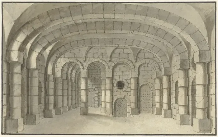Framed Print : Dungeon - design for a stage set, 1700-1800. Creator: J.A. Tempelier Framed Print : Dungeon - design for a stage set, 1700-1800. Creator: J.A. Tempelier