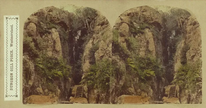 Framed Print : Dungeon Gill Force, Westmoreland, about 1860. Creator: London Stereoscopic & Photographic Co Framed Print : Dungeon Gill Force, Westmoreland, about 1860. Creator: London Stereoscopic & Photographic Co