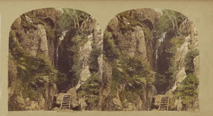 Framed Print : Dungeon Gill Force, Westmoreland. about 1860. Creator: Unknown Framed Print : Dungeon Gill Force, Westmoreland. about 1860. Creator: Unknown