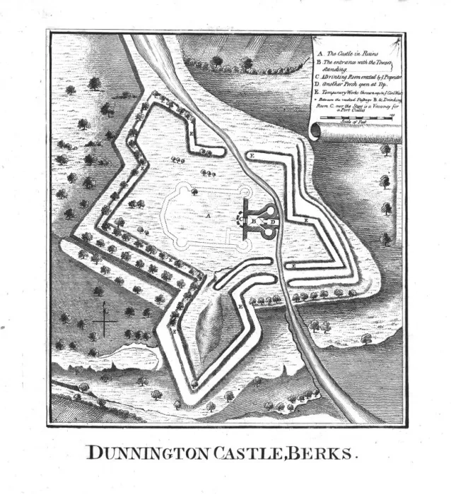 Framed Print : Dunnington Castle, Berks. late 18th century Framed Print : Dunnington Castle, Berks. late 18th century