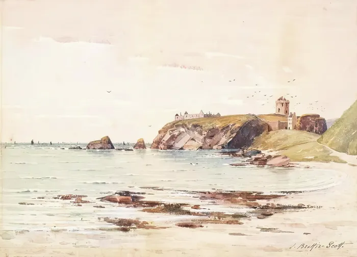 Framed Print : Dunnottar Castle, c1890s. Creator: John Beattie Scott Framed Print : Dunnottar Castle, c1890s. Creator: John Beattie Scott