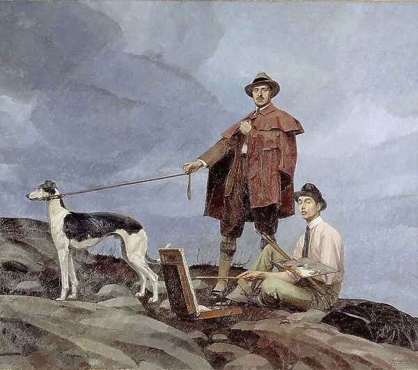 Dunoyer de Segonzac and Boussingault painting, 1914. Creator: Bernard Boutet de Monvel
