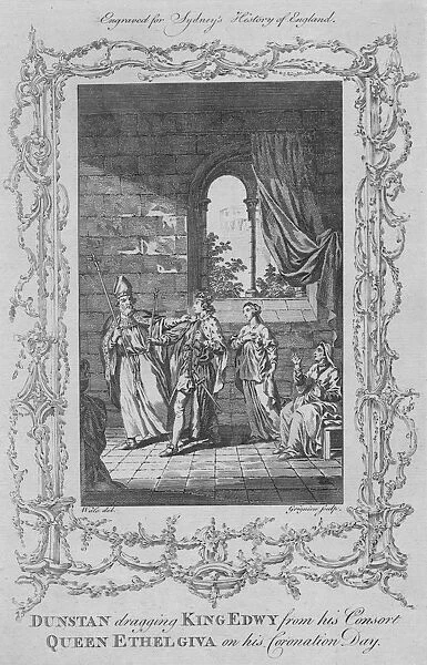 Dunstan dragging King Edwy from his Consort Queen Ethelgiva on his Coronation Day, 1773