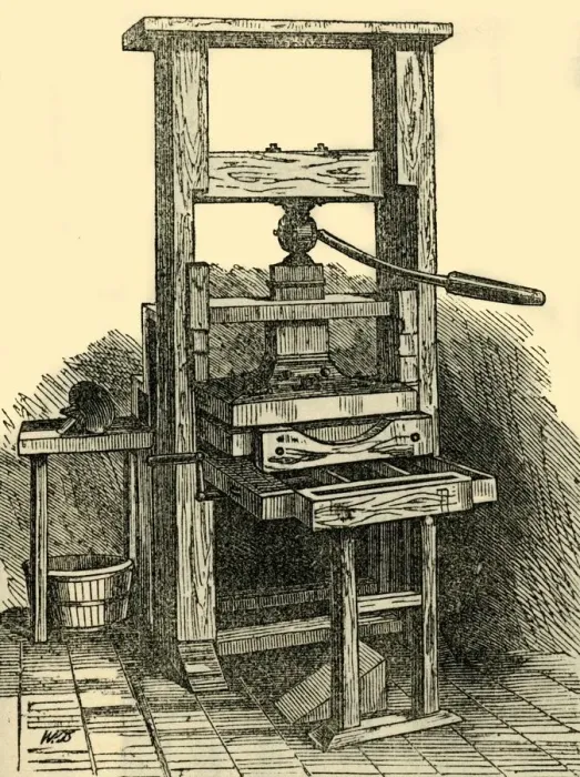 Framed Print : Duplicate of Franklins Press, (1881). Creator: Unknown Framed Print : Duplicate of Franklins Press, (1881). Creator: Unknown