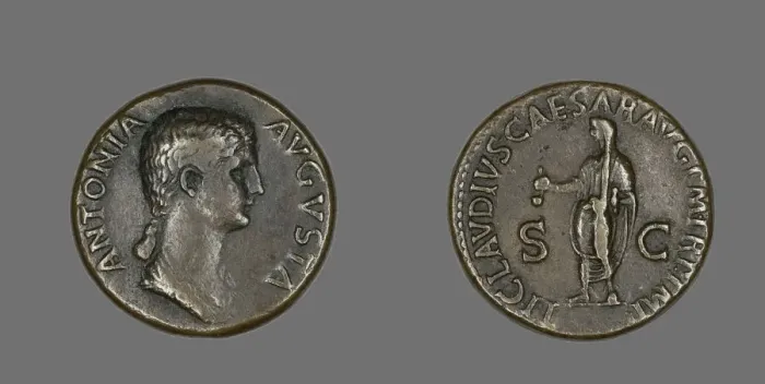 Framed Print : Dupondius (Coin) Portraying Antonia, 50-54. Creator: Unknown Framed Print : Dupondius (Coin) Portraying Antonia, 50-54. Creator: Unknown
