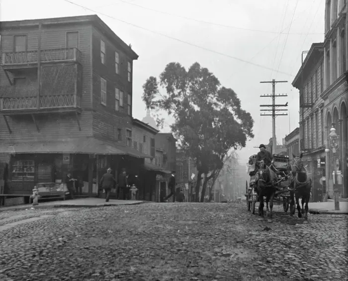 Framed Print : Dupont Street entrance to Chinatown, San Francisco, between 1896 and 1906. Creator: Arnold Genthe Framed Print : Dupont Street entrance to Chinatown, San Francisco, between 1896 and 1906. Creator: Arnold Genthe