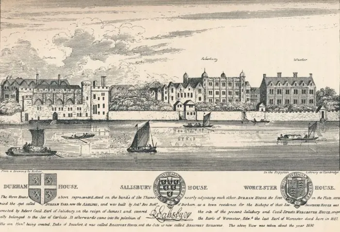 Framed Print : Durham House, Salisbury House and Worcester House, London, c1808 (1903) Framed Print : Durham House, Salisbury House and Worcester House, London, c1808 (1903)