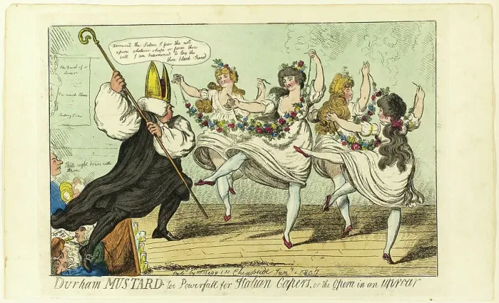 Framed Print : Durham Mustard Too Powerfull for Italian Capers, 1807. Creator: Isaac Cruikshank Framed Print : Durham Mustard Too Powerfull for Italian Capers, 1807. Creator: Isaac Cruikshank