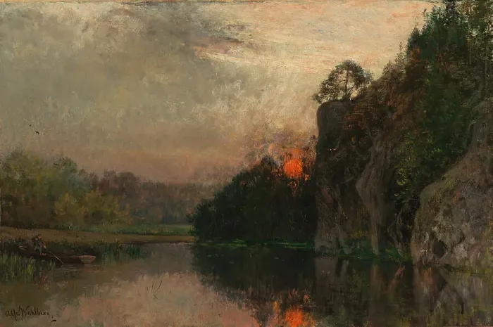Framed Print : Dusk, 1888. Creator: Alfred Wahlberg Framed Print : Dusk, 1888. Creator: Alfred Wahlberg