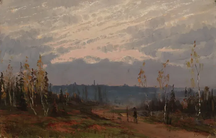 Framed Print : Dusky Autumn Landscape, 1875. Creator: Fanny Churberg Framed Print : Dusky Autumn Landscape, 1875. Creator: Fanny Churberg