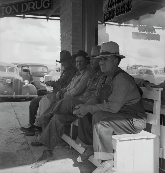 Framed Print : Dust bowl farmers of west Texas in town, 1937. Creator: Dorothea Lange Framed Print : Dust bowl farmers of west Texas in town, 1937. Creator: Dorothea Lange