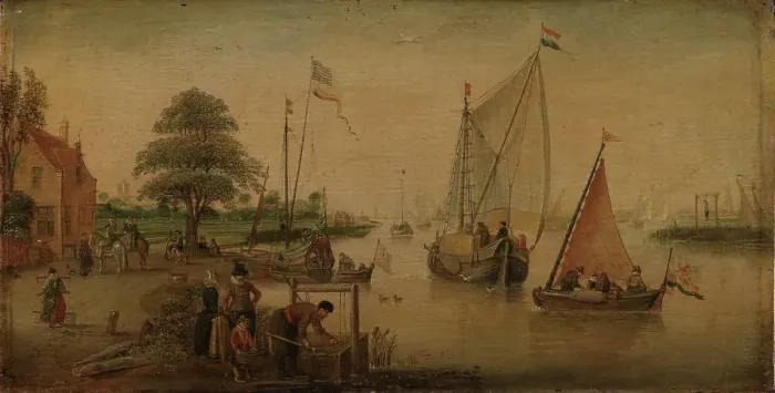 Framed Print : Dutch Canal, Beginning of 17th century. Creator: Hendrick Avercamp Framed Print : Dutch Canal, Beginning of 17th century. Creator: Hendrick Avercamp