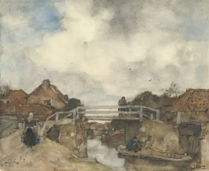 Framed Print : Dutch Canal, Rijswijk, second half 19th century. Creator: Jacob Henricus Maris Framed Print : Dutch Canal, Rijswijk, second half 19th century. Creator: Jacob Henricus Maris