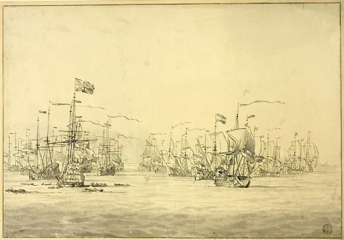 Framed Print : Dutch and English Fleets, n.d. Creator: Unknown Framed Print : Dutch and English Fleets, n.d. Creator: Unknown