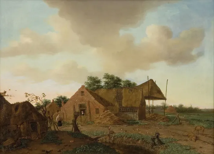 Framed Print : Dutch Farm, 1676. Creator: Emanuel Murant Framed Print : Dutch Farm, 1676. Creator: Emanuel Murant