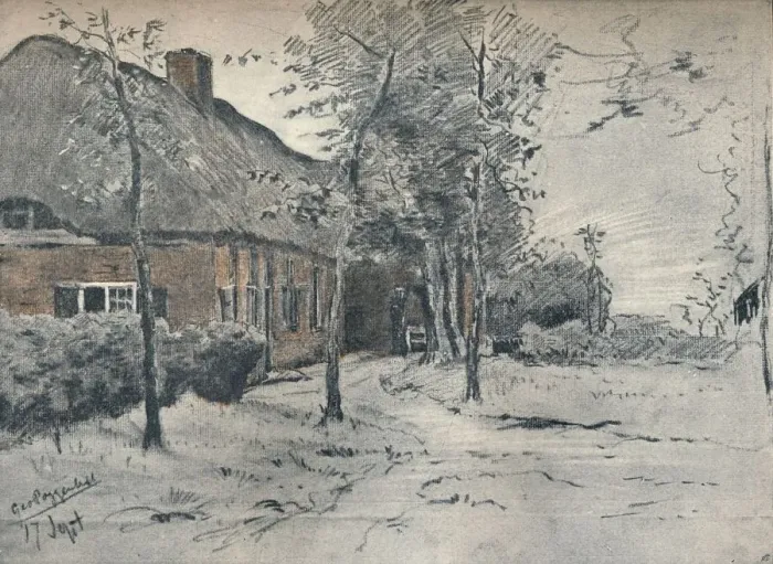 Framed Print : A Dutch Farm, c1900 Framed Print : A Dutch Farm, c1900