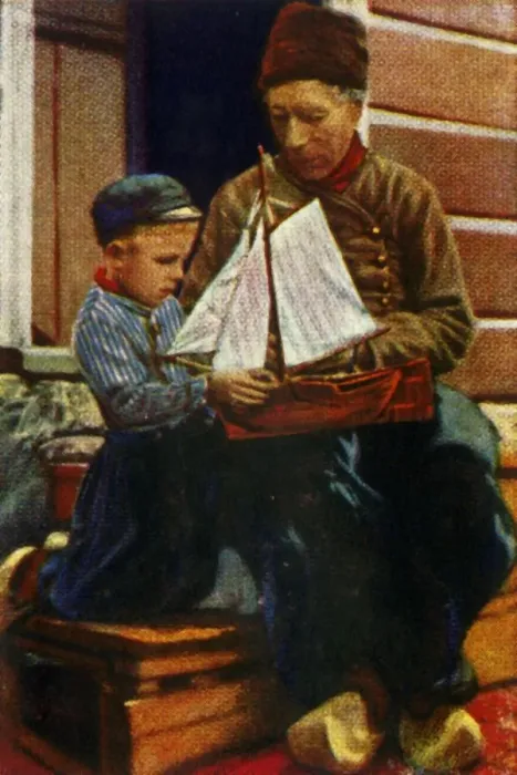 Framed Print : Dutch father and son in traditional dress, c1928. Creator: Unknown Framed Print : Dutch father and son in traditional dress, c1928. Creator: Unknown