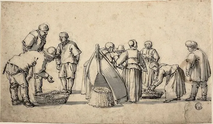 Framed Print : A Dutch Fishmarket, n.d. Creator: Willem van de Velde I Framed Print : A Dutch Fishmarket, n.d. Creator: Willem van de Velde I
