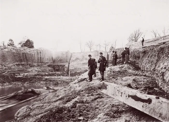 Framed Print : Dutch Gap Canal, 1865. Creator: Egbert Guy Fowx Framed Print : Dutch Gap Canal, 1865. Creator: Egbert Guy Fowx