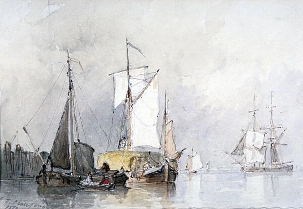 A Dutch Hay Barge, 1870. Artist: Edmund Thornton Crawford