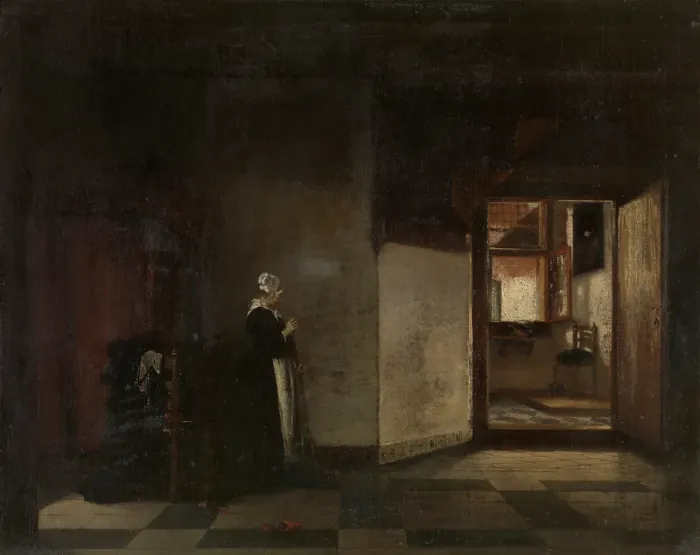Framed Print : Dutch Interior, c1650-1680s. Creator: Pieter de Hooch Framed Print : Dutch Interior, c1650-1680s. Creator: Pieter de Hooch