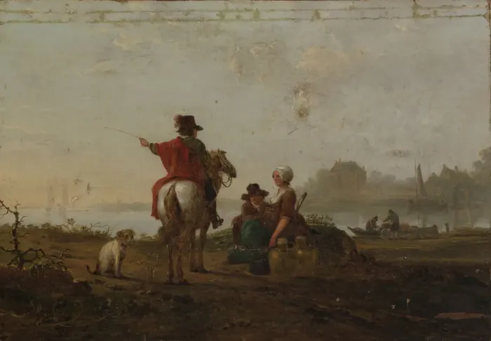 Framed Print : Dutch Landscape with Figures, late 18th-early 19th century. Creator: Jacob van Strij Framed Print : Dutch Landscape with Figures, late 18th-early 19th century. Creator: Jacob van Strij