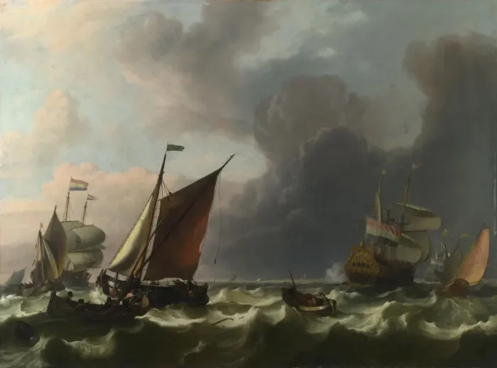 Framed Print : Dutch Men-of-war and Small Vessels in a Fresh Breeze off Enkhuizen, 1683. Artist: Bakhuizen, Ludolf (1630-1708) Framed Print : Dutch Men-of-war and Small Vessels in a Fresh Breeze off Enkhuizen, 1683. Artist: Bakhuizen, Ludolf (1630-1708)