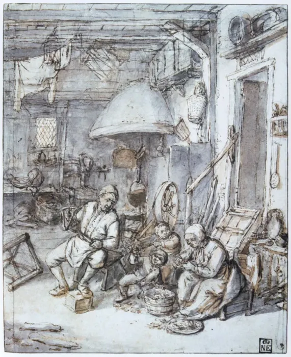 Framed Print : The Dutch Peasants, 17th century. Artist: Adriaen van Ostade Framed Print : The Dutch Peasants, 17th century. Artist: Adriaen van Ostade