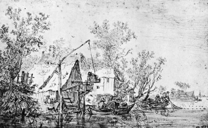 Framed Print : A Dutch River, 1913. Artist: Jan van Goyen Framed Print : A Dutch River, 1913. Artist: Jan van Goyen