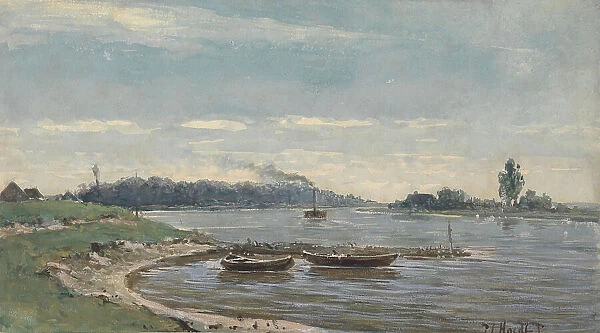 Dutch river view, 1847-1893. Creator: Pieter Louis Hoedt