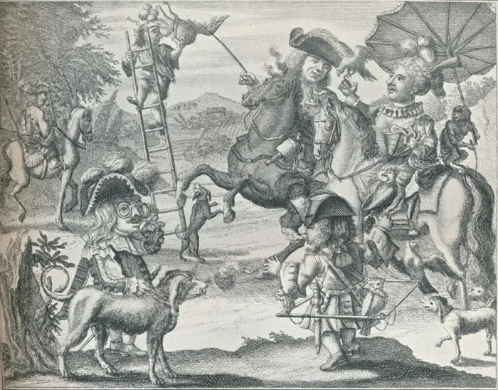 Framed Print : Dutch Skit on Falconry, c1716, (1916)