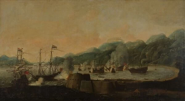 A Dutch Squadron under the Command of Cornelis Simonsz van der Veer Carrying Out a Surprise Attack o Creator: Hendrick van Anthonissen