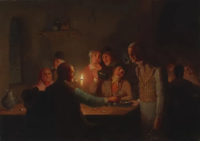 Framed Print : Dutch Tavern Scene, 1846. Creator: Johan Mengels Culverhouse Framed Print : Dutch Tavern Scene, 1846. Creator: Johan Mengels Culverhouse