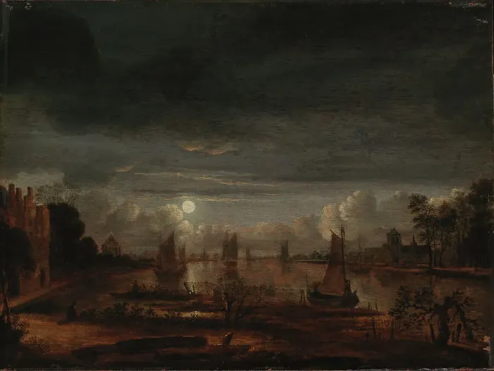 Framed Print : A Dutch Townscape. Creator: Aert van der Neer Framed Print : A Dutch Townscape. Creator: Aert van der Neer