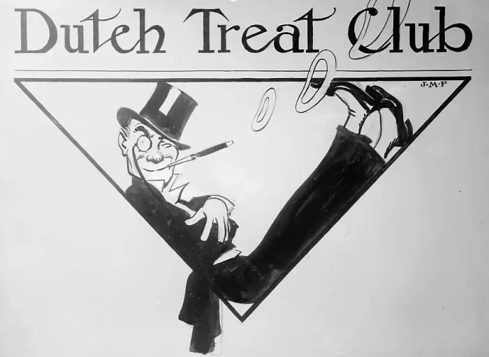 Framed Print : Dutch Treat Club - [cover drawing?], between c1910 and c1915. Creators: Bain News Service, James Montgomery Flagg